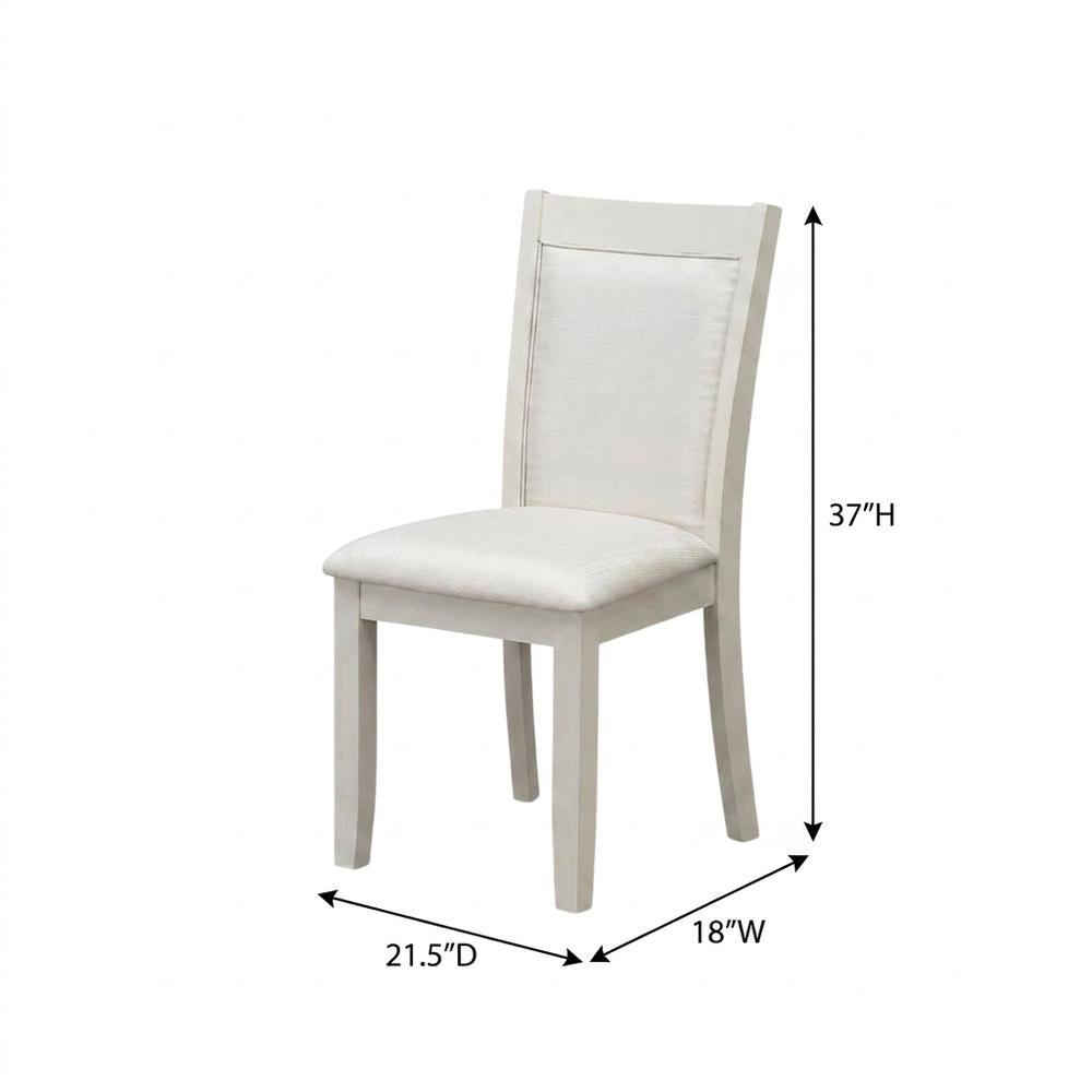 Solid Wood High-Back Linen Upholstered Parsons Dining Chair, Cream, Set of 2