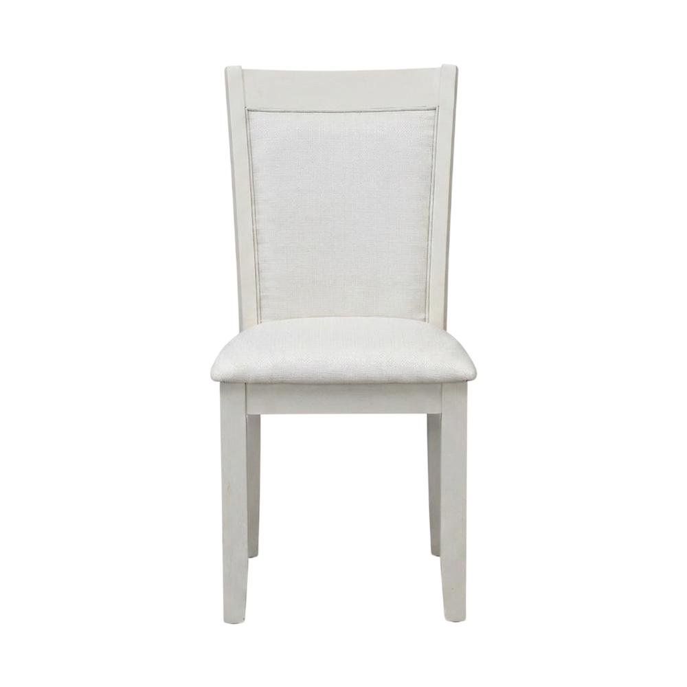 Solid Wood High-Back Linen Upholstered Parsons Dining Chair, Cream, Set of 2