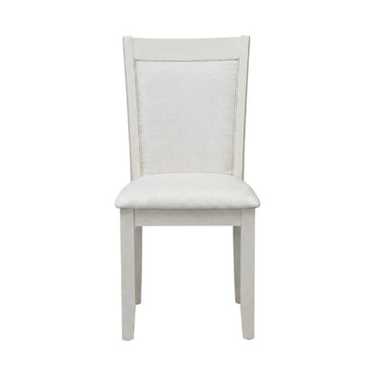 Solid Wood High-Back Linen Upholstered Parsons Dining Chair, Cream, Set of 2