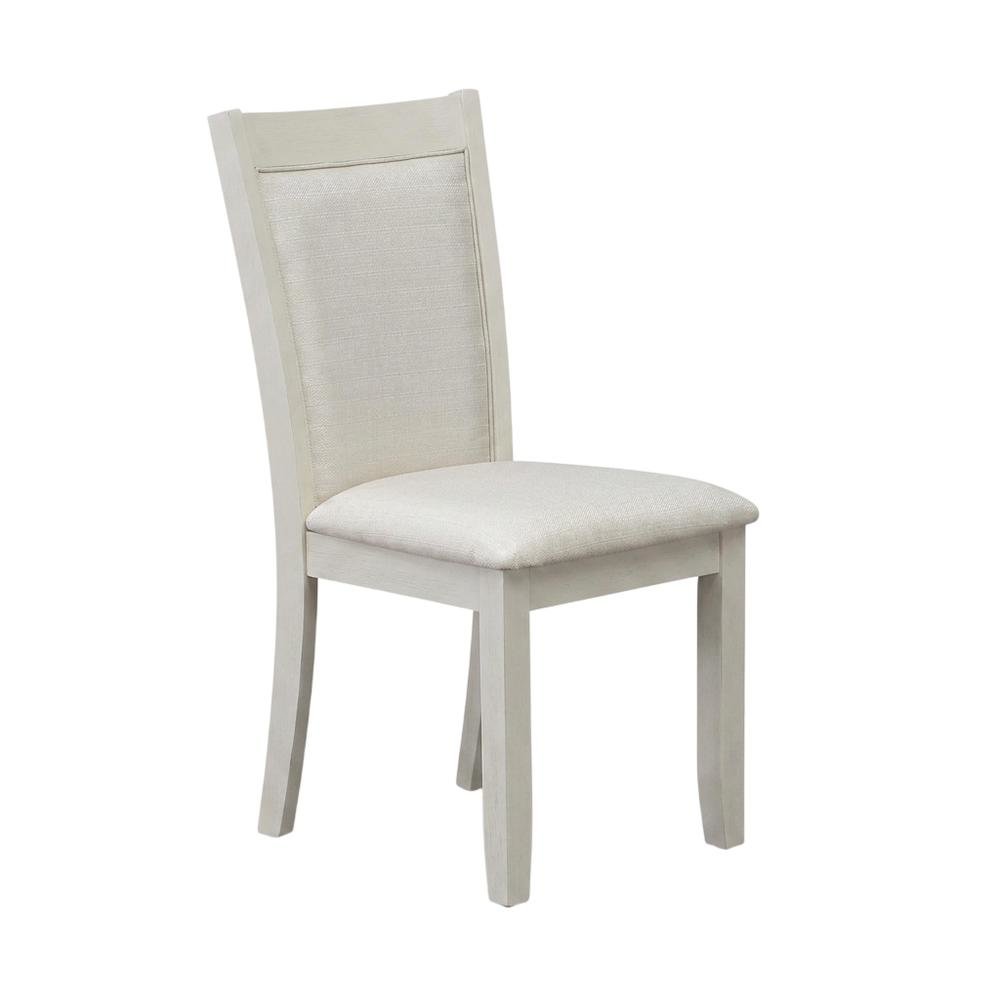 Solid Wood High-Back Linen Upholstered Parsons Dining Chair, Cream, Set of 2