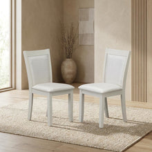 Solid Wood High-Back Linen Upholstered Parsons Dining Chair, Cream, Set of 2