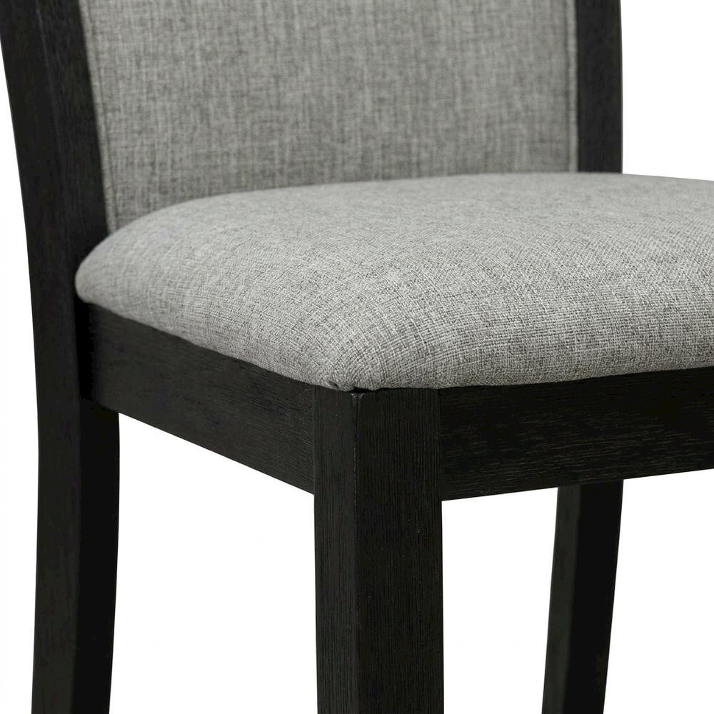 Solid Wood Mid-Century Dining Chairs with High Back, Linen, Set of 2