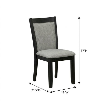 Solid Wood Mid-Century Dining Chairs with High Back, Linen, Set of 2