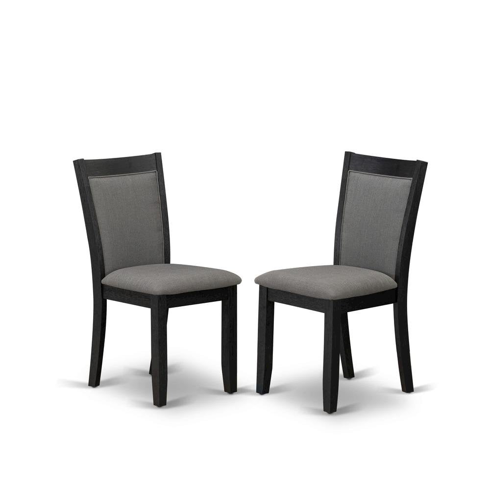 Solid Wood Modern Dining Chairs, Dark Gotham Grey, Set of 2