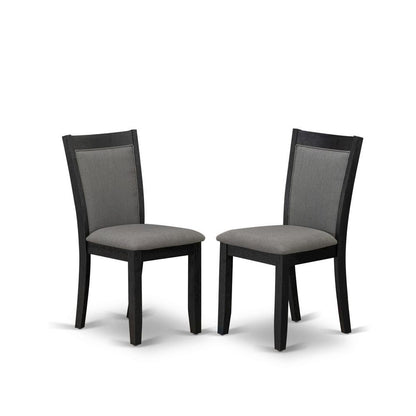 Solid Wood Modern Dining Chairs, Dark Gotham Grey, Set of 2