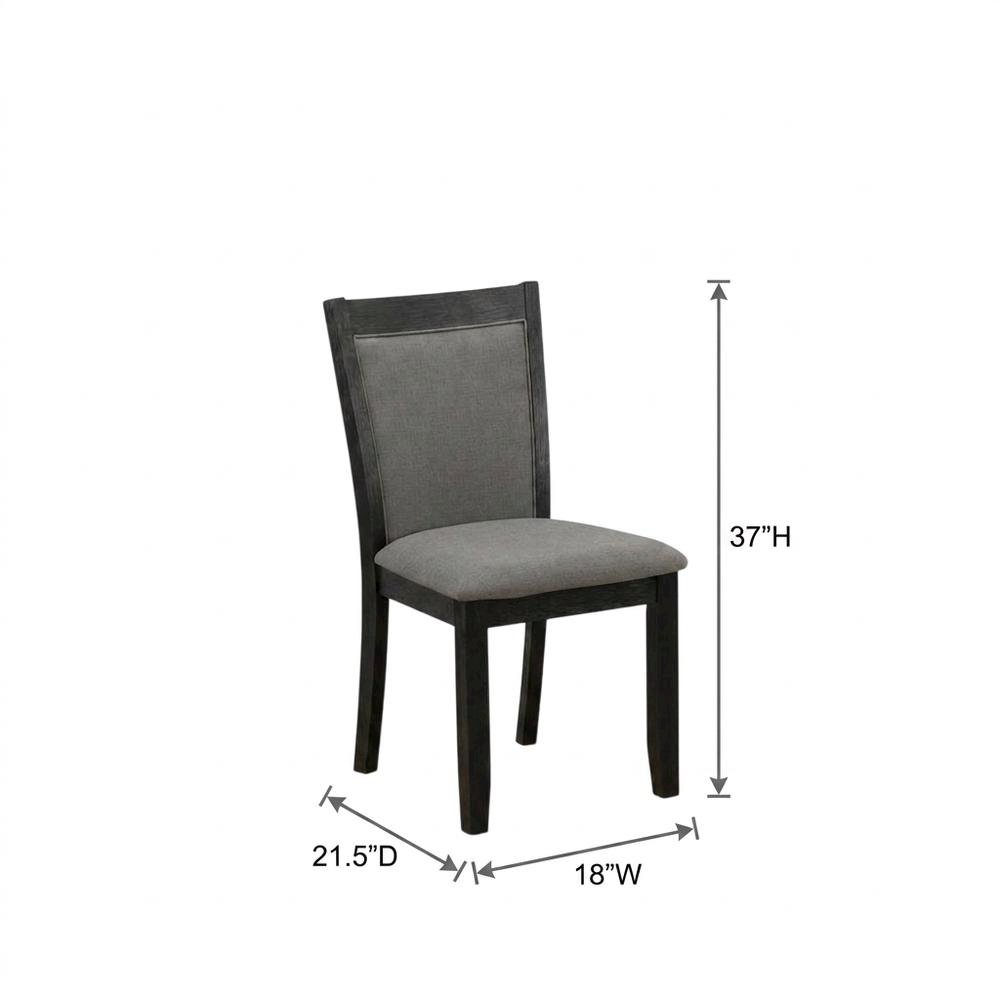 Solid Wood Modern Dining Chairs, Dark Gotham Grey, Set of 2