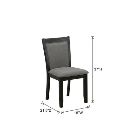 Solid Wood Modern Dining Chairs, Dark Gotham Grey, Set of 2