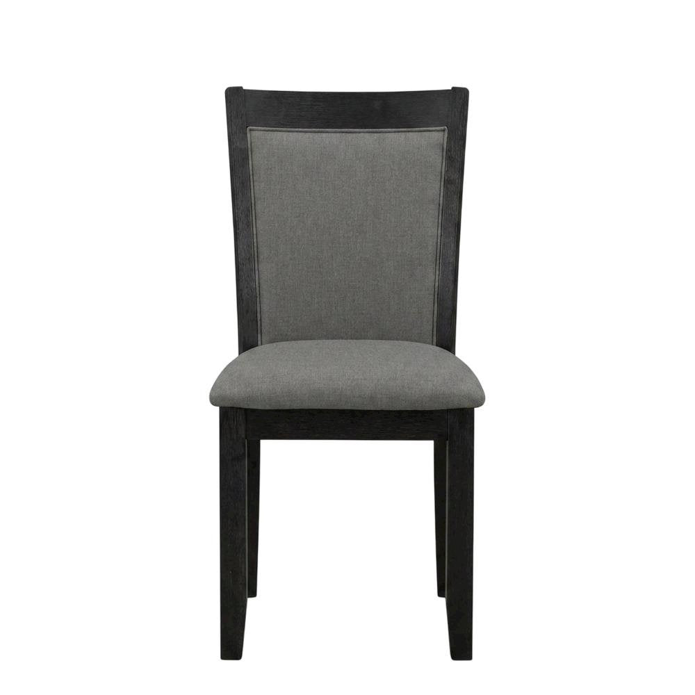 Solid Wood Modern Dining Chairs, Dark Gotham Grey, Set of 2