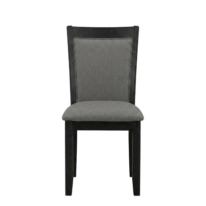 Solid Wood Modern Dining Chairs, Dark Gotham Grey, Set of 2