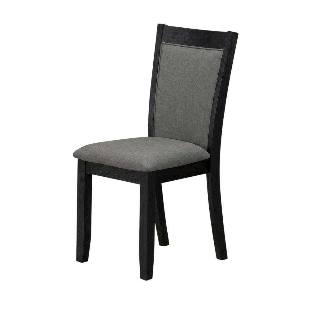 Solid Wood Modern Dining Chairs, Dark Gotham Grey, Set of 2
