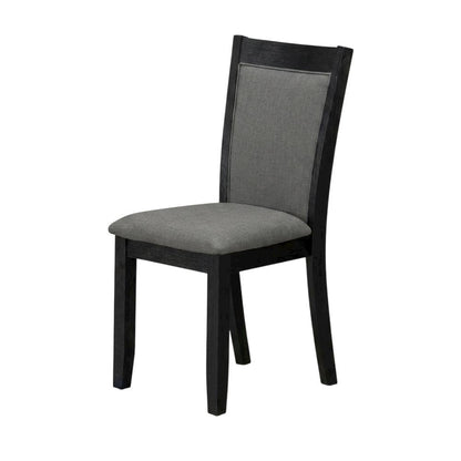 Solid Wood Modern Dining Chairs, Dark Gotham Grey, Set of 2