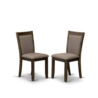 Solid Wood Linen-Upholstered Dining Chairs with High Back, Set of 2, Coffee