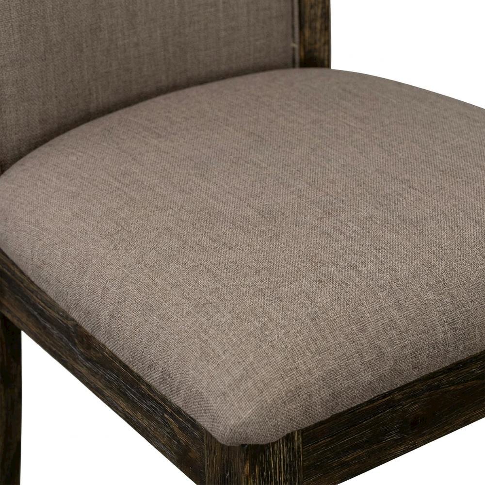Solid Wood Linen-Upholstered Dining Chairs with High Back, Set of 2, Coffee