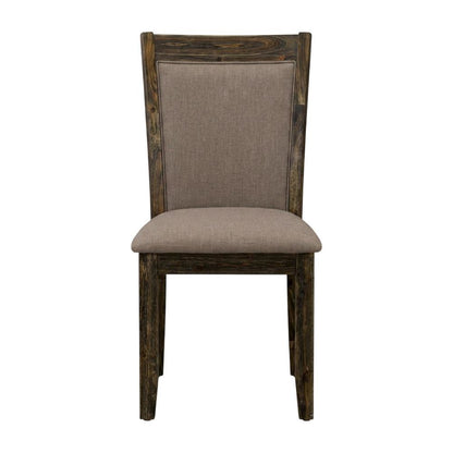 Solid Wood Linen-Upholstered Dining Chairs with High Back, Set of 2, Coffee