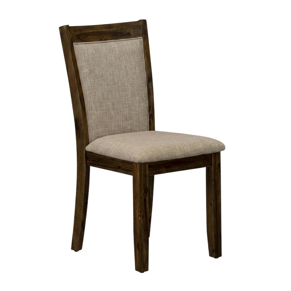 Solid Wood Linen-Upholstered Dining Chairs with High Back, Set of 2, Light Tan