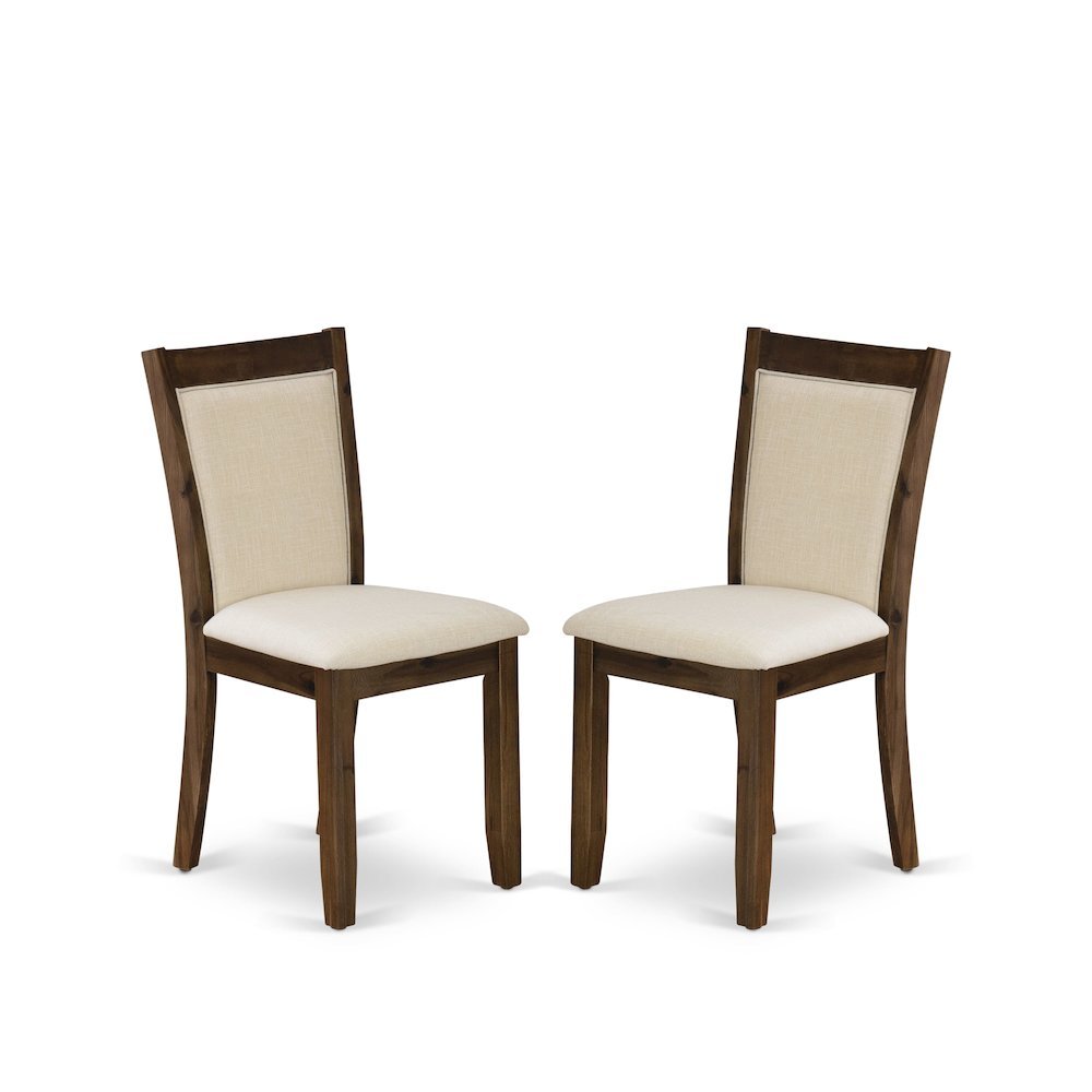Solid Wood High-Back Linen Parsons Dining Chair, Light Beige, Set of 2