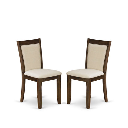 Solid Wood High-Back Linen Parsons Dining Chair, Light Beige, Set of 2