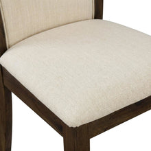 Solid Wood High-Back Linen Parsons Dining Chair, Light Beige, Set of 2