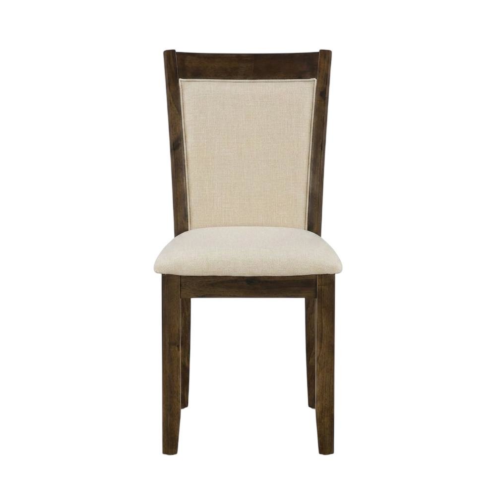 Solid Wood High-Back Linen Parsons Dining Chair, Light Beige, Set of 2