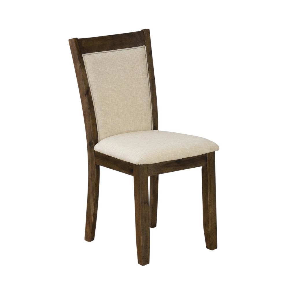 Solid Wood High-Back Linen Parsons Dining Chair, Light Beige, Set of 2