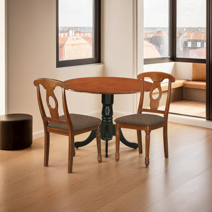 Elegant Wooden Dining Chairs with Upholstered Seat – Set of Two