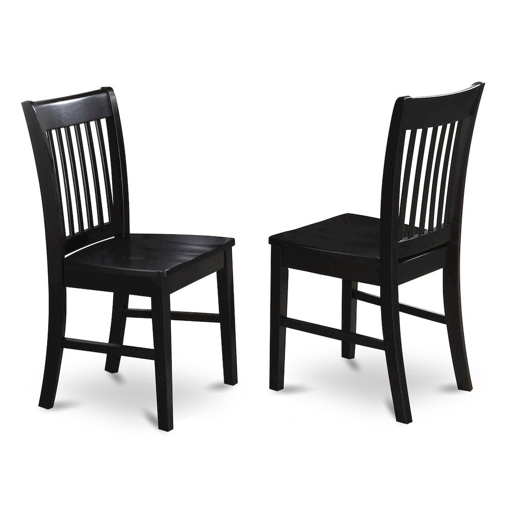5-Piece Mid-Century Dining Set, Black & Cherry