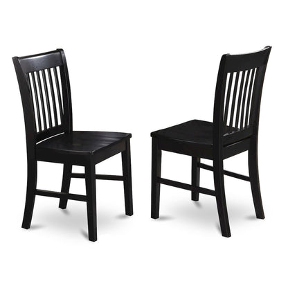5-Piece Mid-Century Dining Set, Black & Cherry