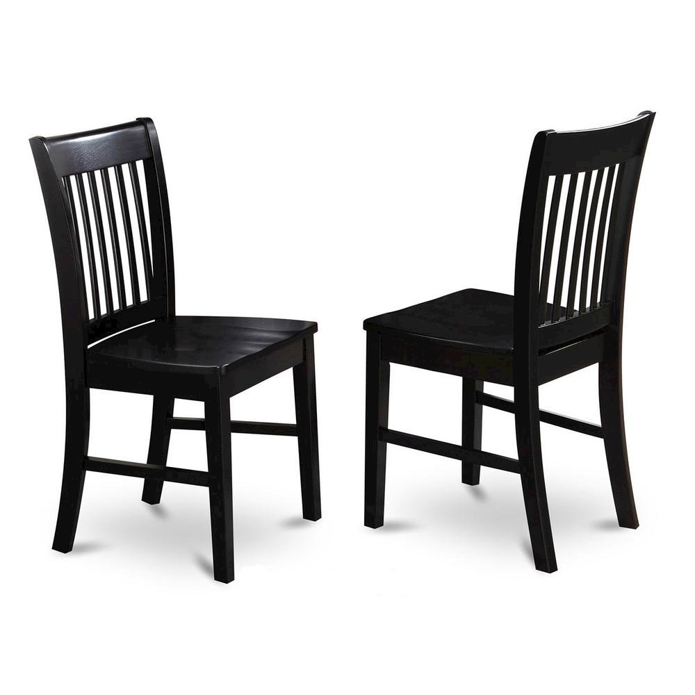 Elegant Black Wooden Dining Chairs – Set of 2 for Kitchen or Dining