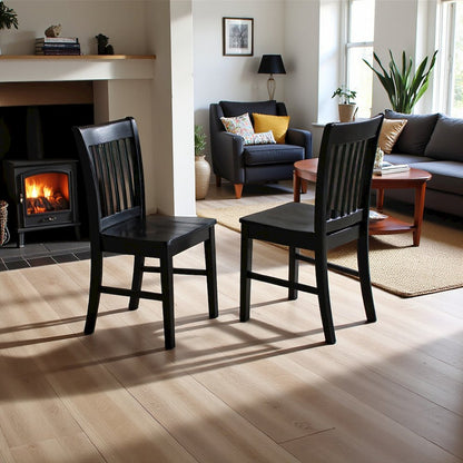 Elegant Black Wooden Dining Chairs – Set of 2 for Kitchen or Dining
