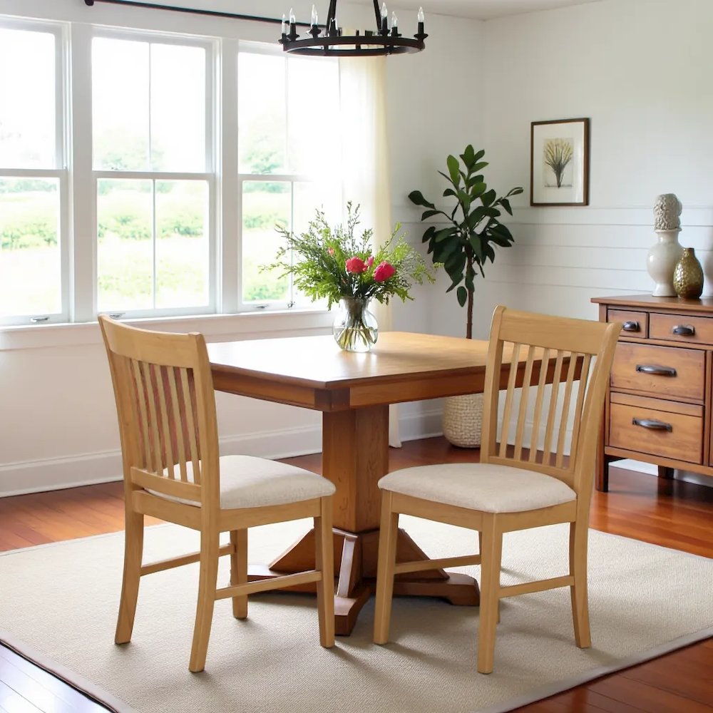 Elegant Oak Dining Chairs – Solid Wood Kitchen and Dining Chairs Set of 2