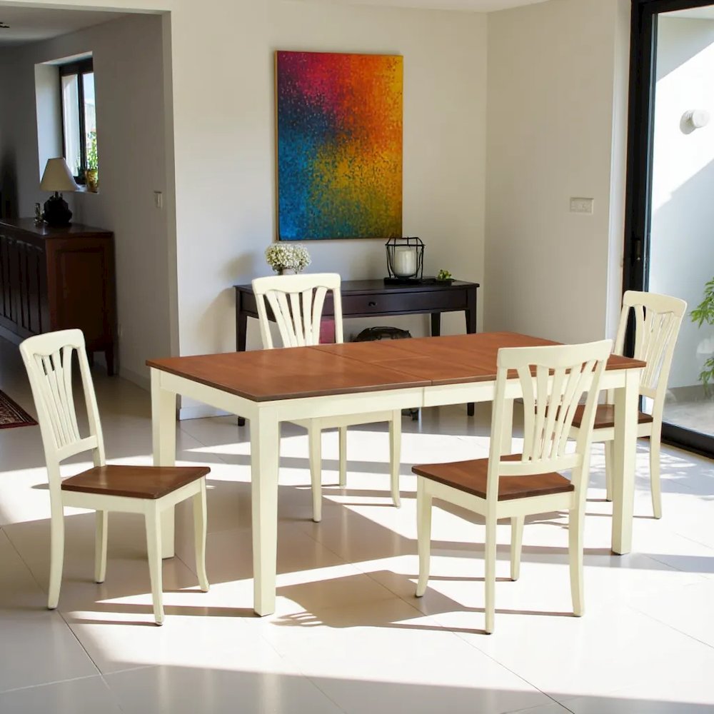 Elegant Kitchen Table Set – Solid Wood Dining Room Table Set for 4
