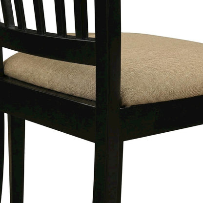 Linen Upholstered Solid Wood Dining Chair with Padded Seat for Dining Room, Set of 2