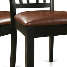 Solid Wood Dining Chair with Faux Leather Seat, Traditional, Set of 2