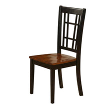 Solid Wood Dining Chairs, Traditional High-Back Wooden Kitchen Chair Set, Black, Set of 2