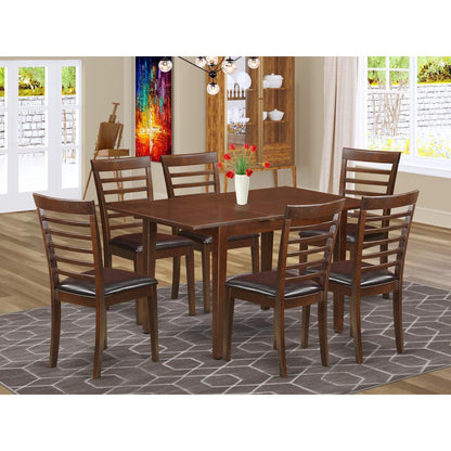 7  Pc  small  Table  set  -  Kitchen  Table  with  Leaf  and  6  Kitchen  Dining  Chairs