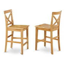 Elegant Wooden Bar Stools – Counter Height Chairs with Back, Set of 2