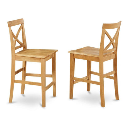 Elegant Wooden Bar Stools – Counter Height Chairs with Back, Set of 2