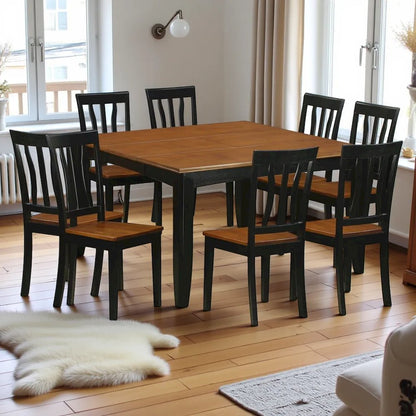 Elegant 9-Piece Dining Table Set – Solid Wood Dining Table for 8