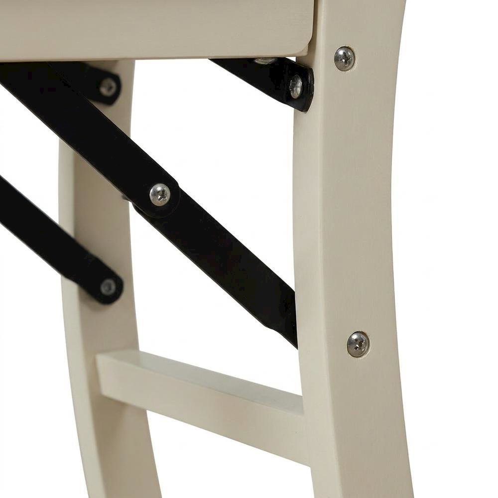 Solid Wood Dining Chairs, Linen White, Set of 2