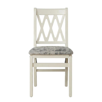 Solid Wood Dining Chairs, Linen White, Set of 2