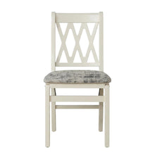 Solid Wood Dining Chairs, Linen White, Set of 2
