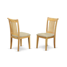 Asian Wood Dining Chair with Solid -Finish Frame for Dining Room, Oak, Set of 2
