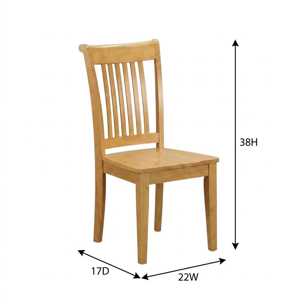 Oak Wood Dining Chair with Solid Wood Legs for Kitchen or Dining Room, Set of 2