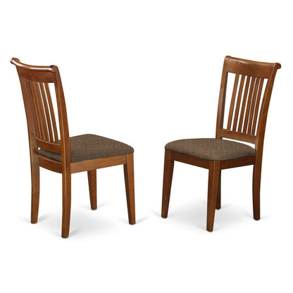 Elegant Slat Back Dining Chairs Set of 2 – Brown Wooden Kitchen Seats