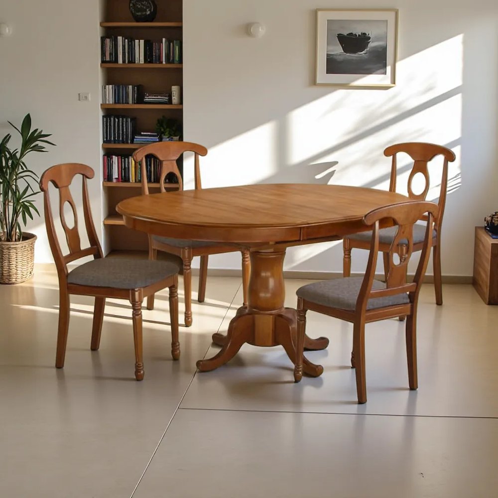 Elegant Wooden Dining Table Set – Kitchen Table and Chairs for 4