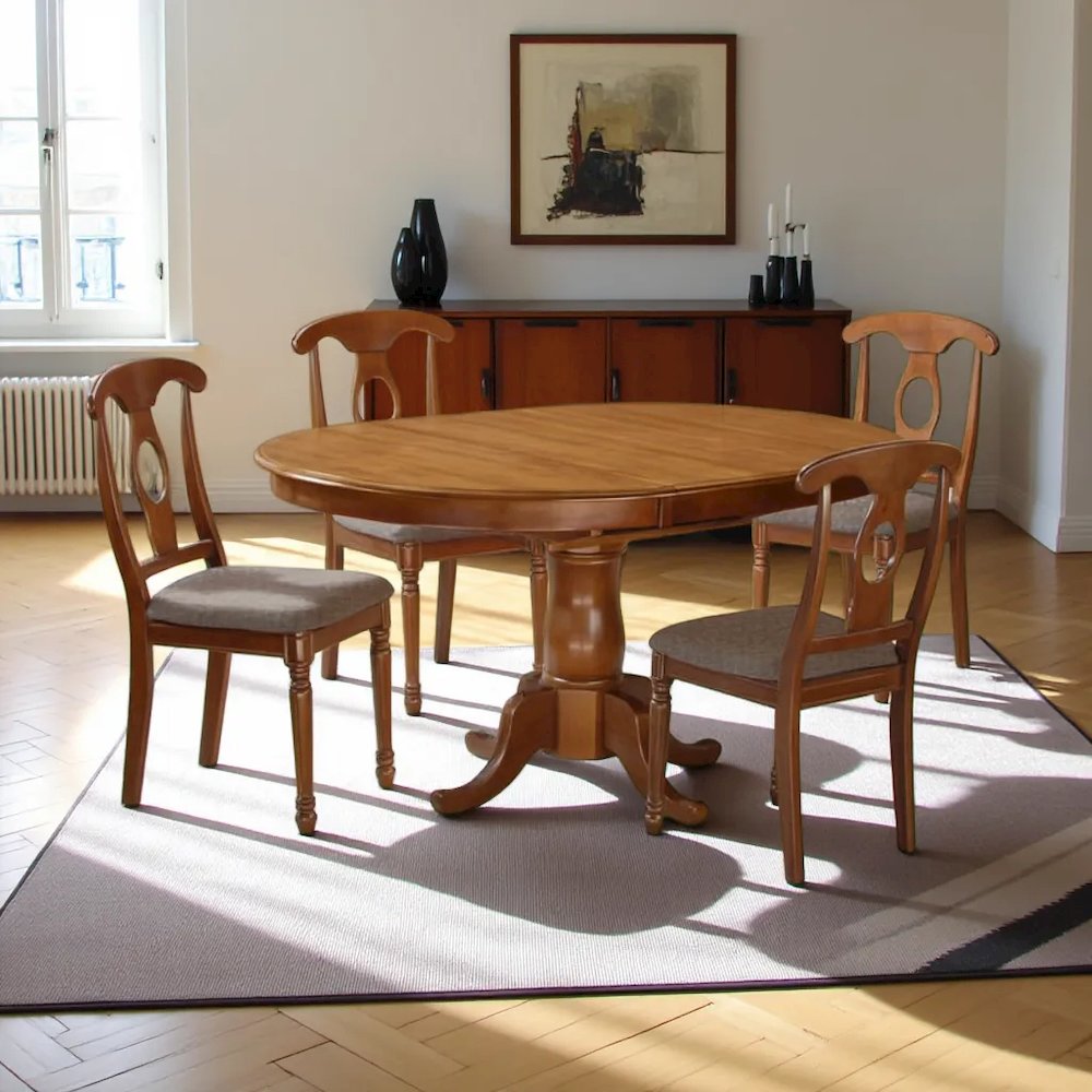 Elegant Wooden Dining Table Set – Kitchen Table and Chairs for 4