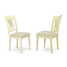 Solid Wood Upholstered Dining Chair with Linen Cushioned Seat, Traditional, Set of 2
