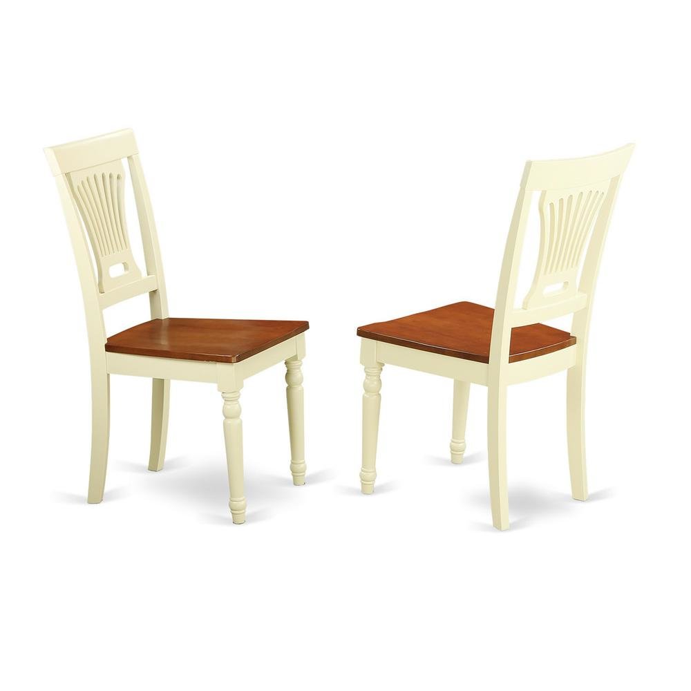 Elegant Wooden Dining Chairs Set of 2 – White Brown Kitchen Seating