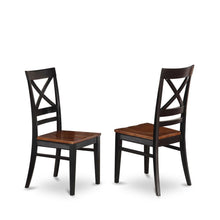 Solid Wood X-Back Dining Chair, Black & Cherry, Set of 2