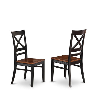 Solid Wood X-Back Dining Chair, Black & Cherry, Set of 2